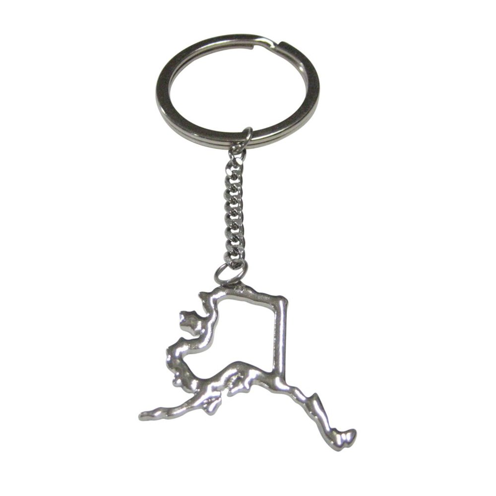 Alaska State Map Outline Keychain - image 1
